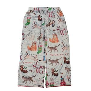 Sheshow Size XL 12 Cats of Christmas Pajama Pants Whimsical Sleepwear Cat Lady